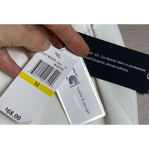 NWT Cable & Gage Pants Ivory Wide Leg Sport Sandwashed Modal Knit Pullon Women M - Picture 6 of 8